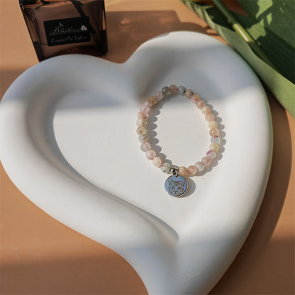 Real Sakura Agate Energy Bracelet (Personalized Pet Portrait)