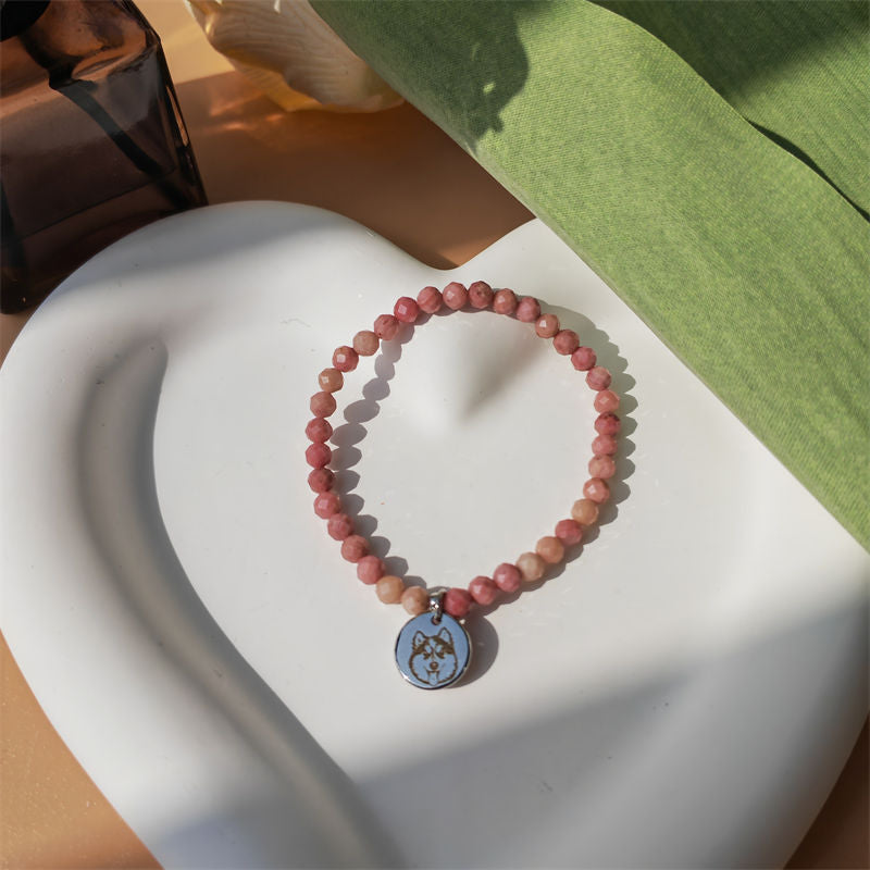 Rhodonite Energy Bracelet (Personalized Pet Portrait)