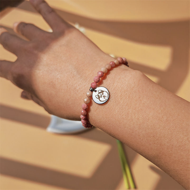 Rhodonite Energy Bracelet (Personalized Pet Portrait)