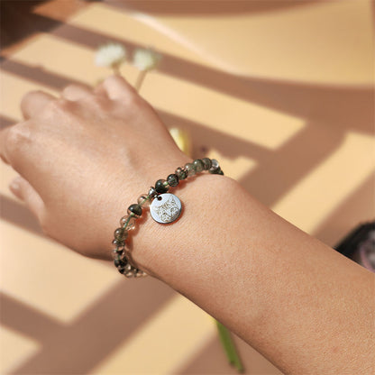 Moss Agate Energy Bracelet (Personalized Pet Portrait)