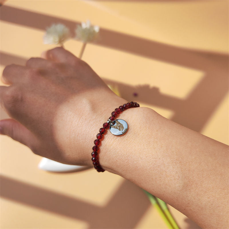 Garnet Energy Bracelet (Personalized Pet Portrait)