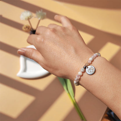 Real Sakura Agate Energy Bracelet (Personalized Pet Portrait)