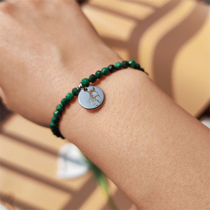 Genuine Malachite Energy Bracelet (Personalized Pet Portrait)