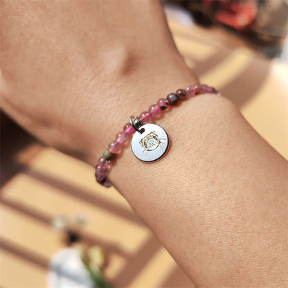 Real Amethyst Energy Bracelet (Personalized Pet Portrait)