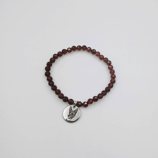 Garnet Energy Bracelet (Personalized Pet Portrait)