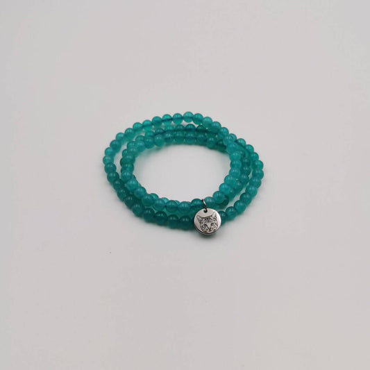 Ice-blue Aquamarine Energy Bracelet (Personalized Pet Portrait)