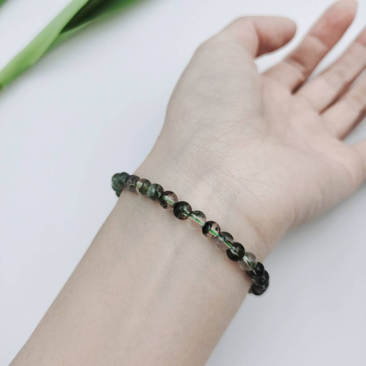 Moss Agate Energy Bracelet (Personalized Pet Portrait)