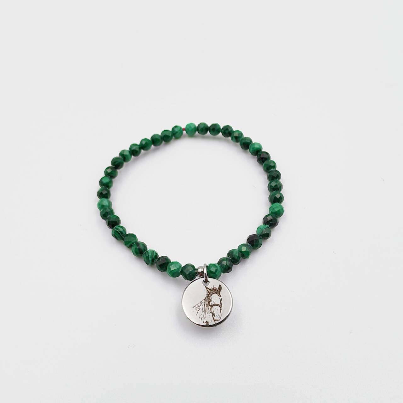 Genuine Malachite Energy Bracelet (Personalized Pet Portrait)