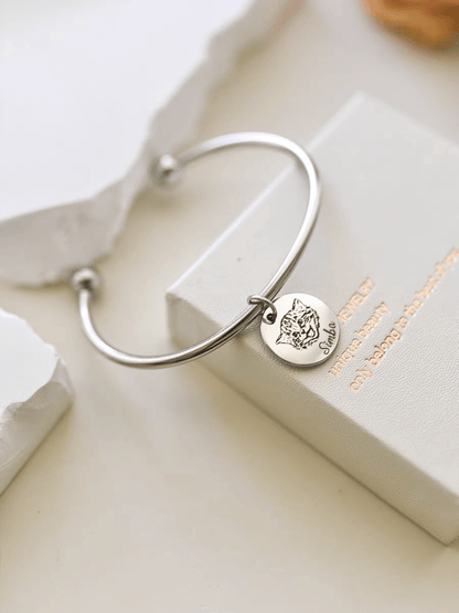 Custom Pet Open Engraved Bracelet