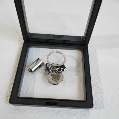 Custom Pet Memorial Keychain with Ash Capsule