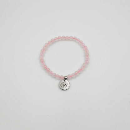 Pink Rose Crystal Energy Bracelet (Personalized Pet Portrait)