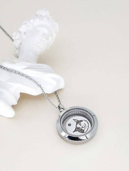 Custom Pet Face Necklace™ with Memorial Fur -1