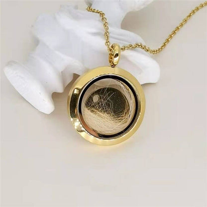 Custom Pet Face Necklace™ with Memorial Fur -1