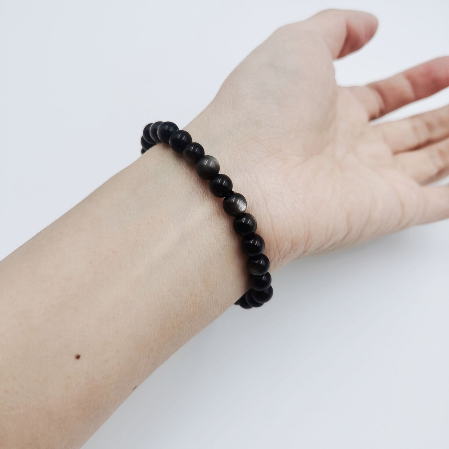 Sliver Obsidian Energy Bracelet (Personalized Pet Portrait)