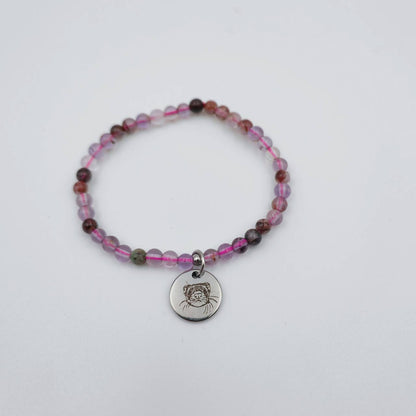 Real Amethyst Energy Bracelet (Personalized Pet Portrait)