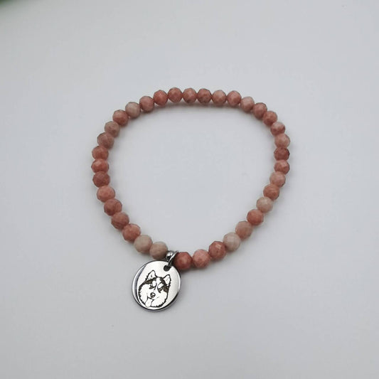 Rhodonite Energy Bracelet (Personalized Pet Portrait)