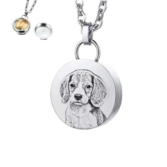 Custom Pet Face Necklace™ with Memorial Fur