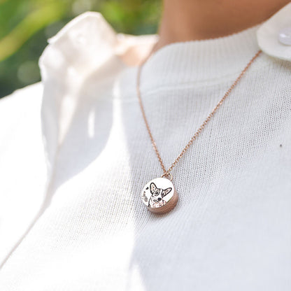 Custom Pet Face Necklace™ with Memorial Fur