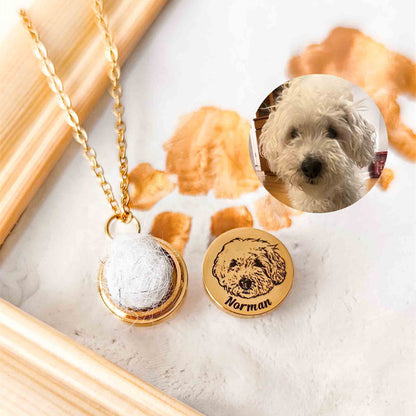 Custom Pet Face Necklace™ with Memorial Fur